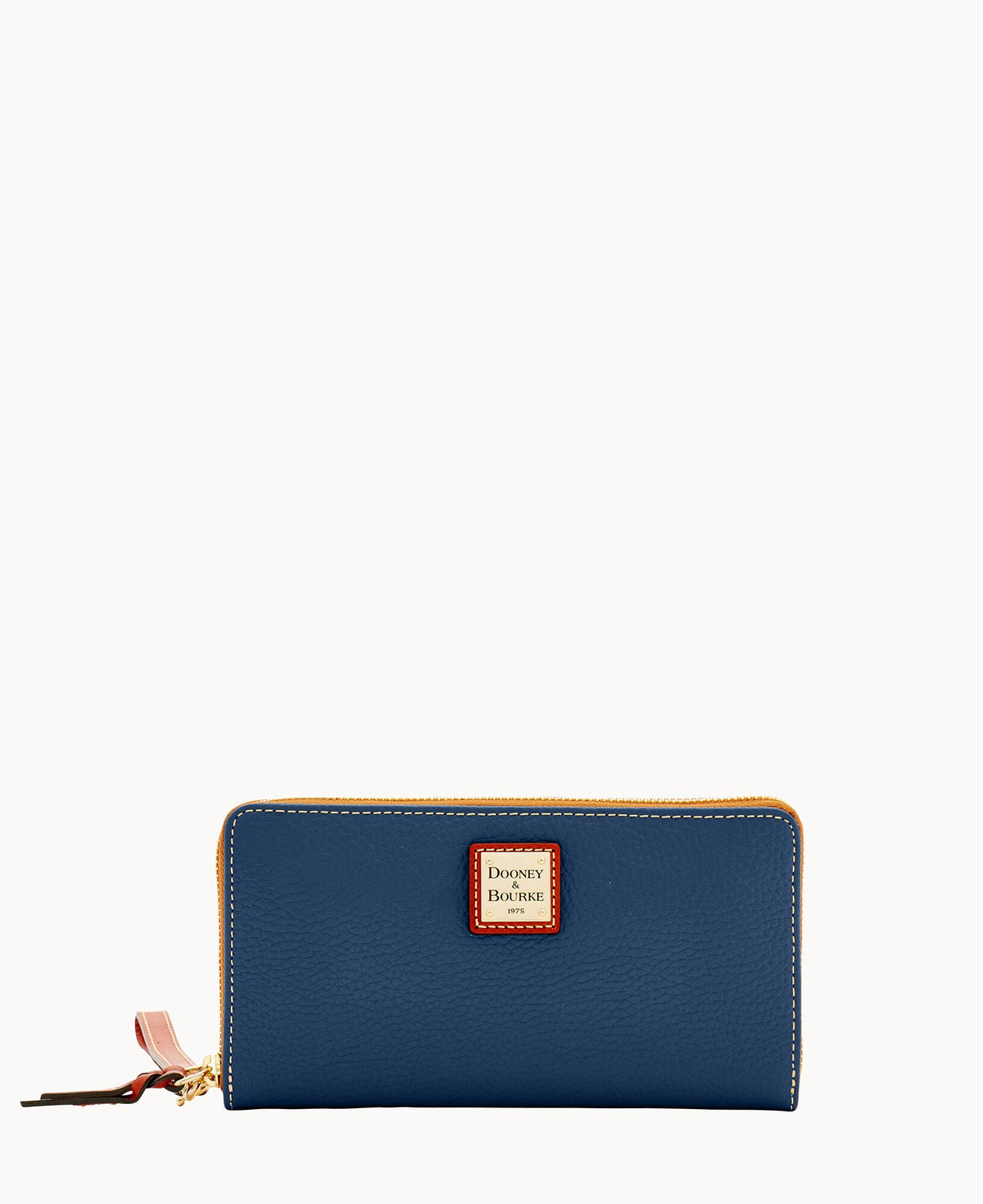 Pebble Grain Large Zip Around Wristlet - Jeans