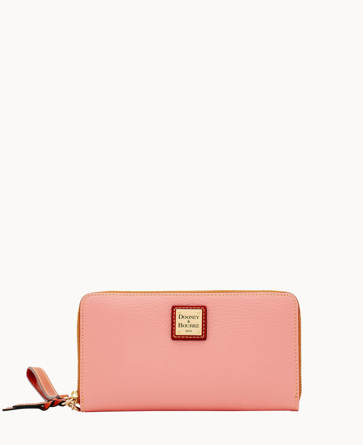 Pebble Grain Large Zip Around Wristlet - Pale Pink