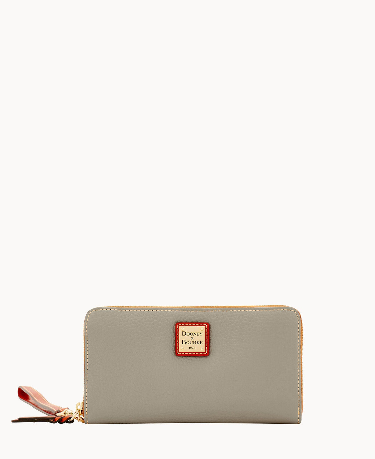 Pebble Grain Large Zip Around Wristlet - Smoke