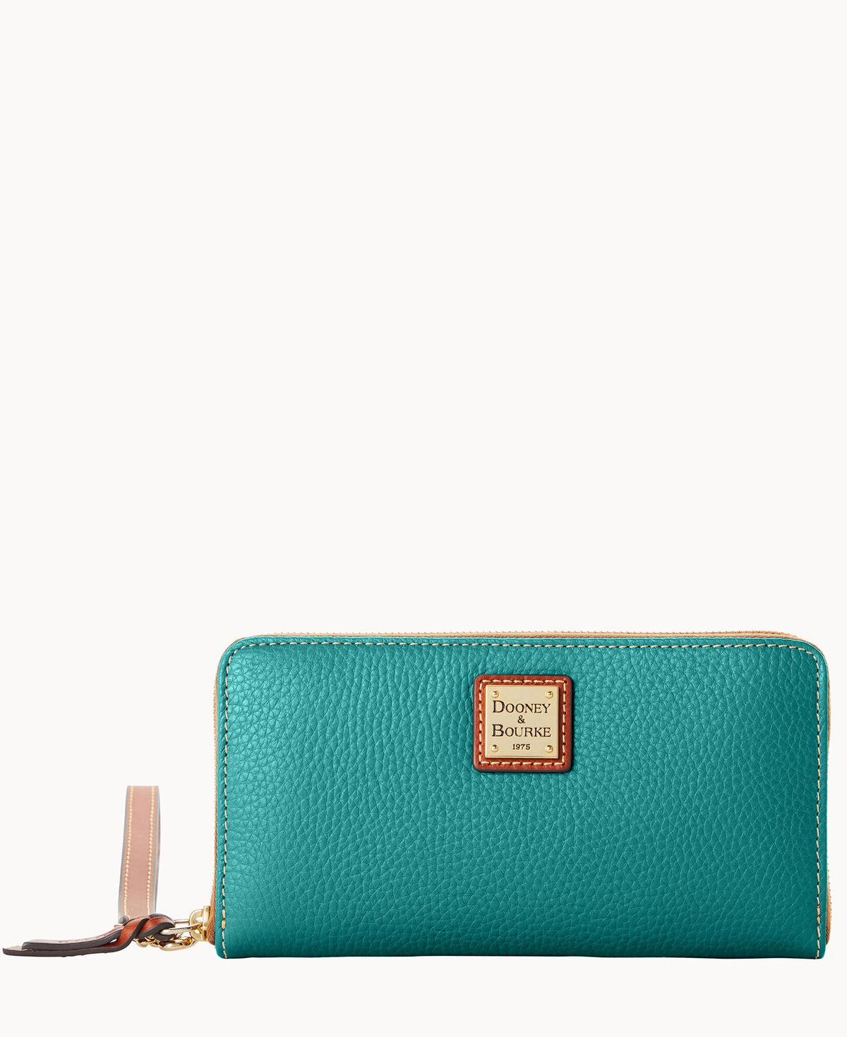 Pebble Grain Large Zip Around Wristlet - Spearmint