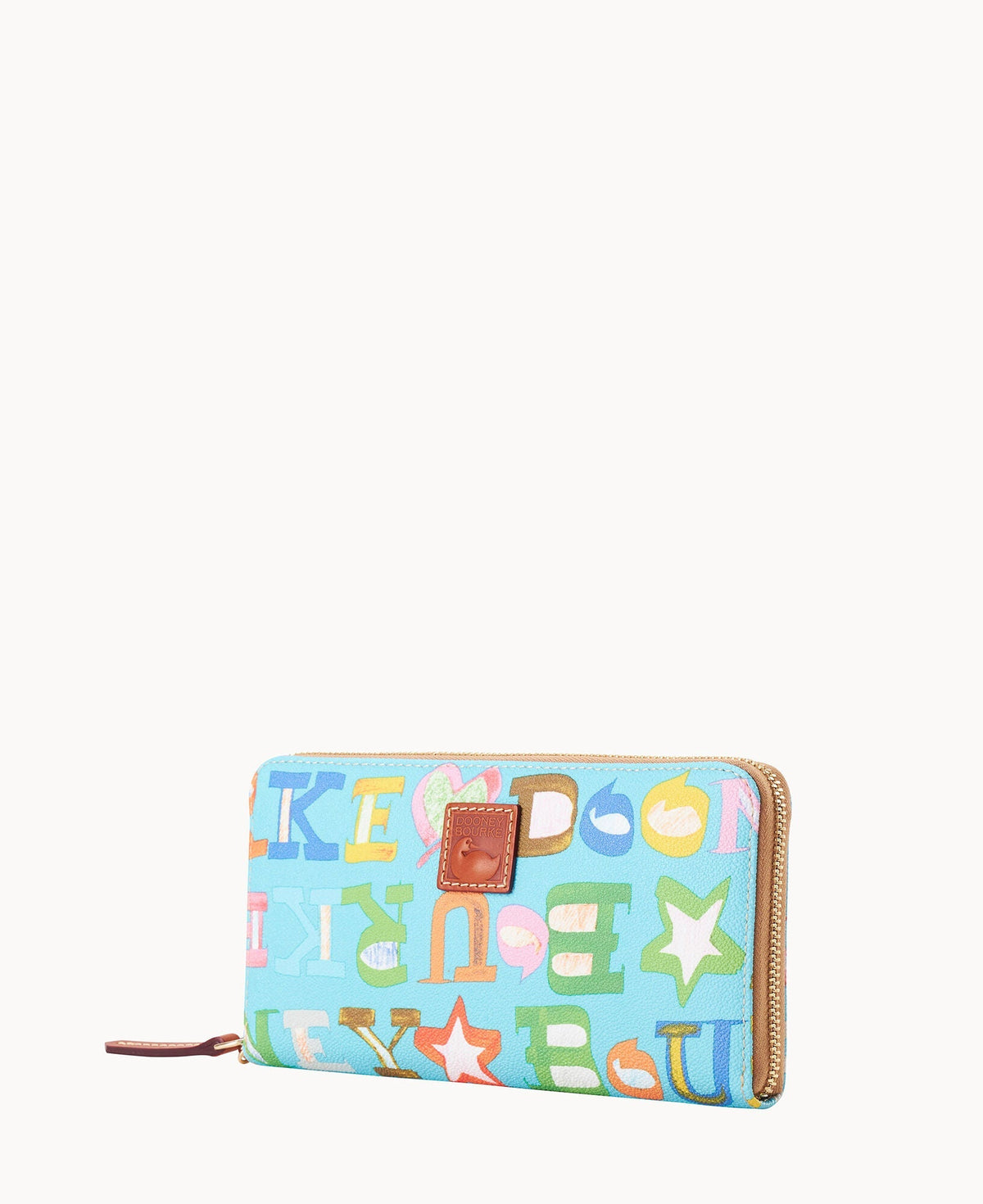 Doodle II Coated Cotton Large Zip Around Wristlet - Image 11