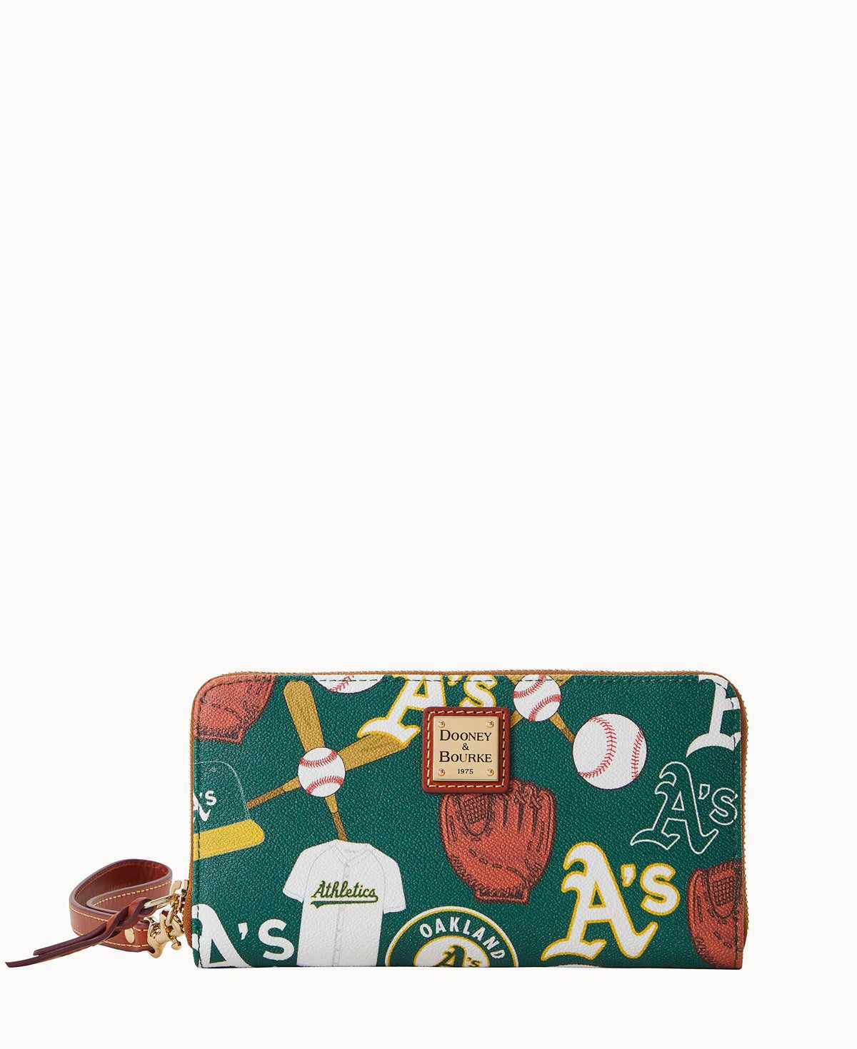 MLB Athletics Large Zip Around Wristlet - Green