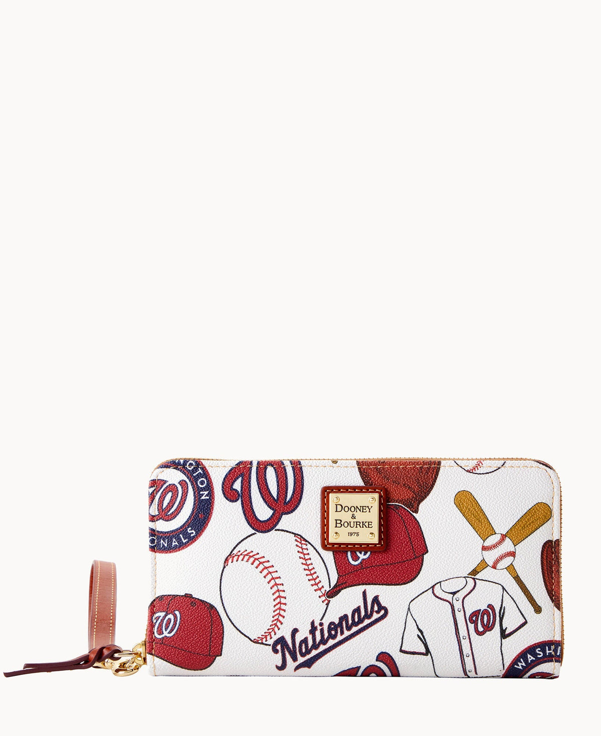 MLB Nationals Large Zip Around Wristlet - White Multi