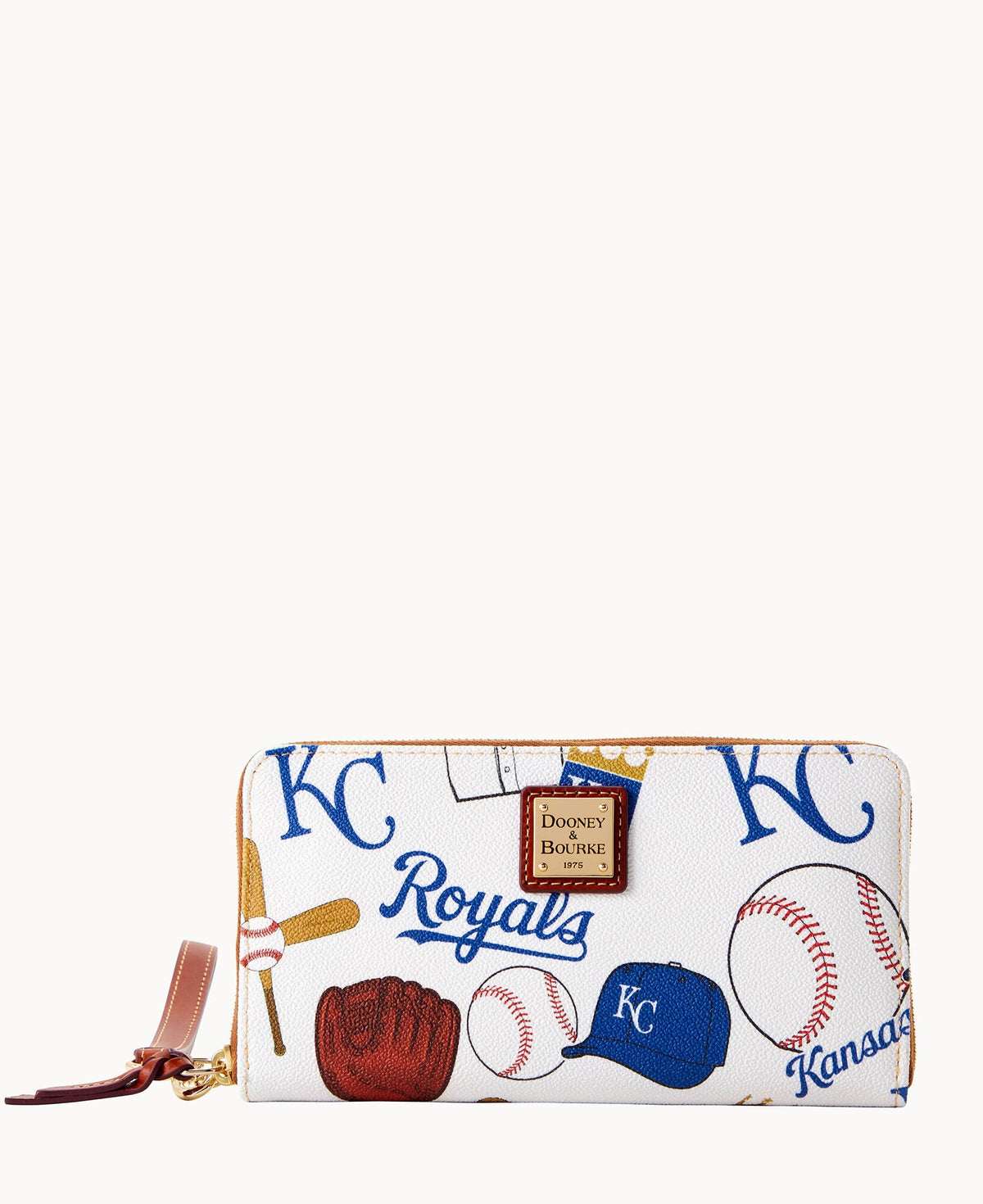 MLB Royals Large Zip Around Wristlet - White Multi