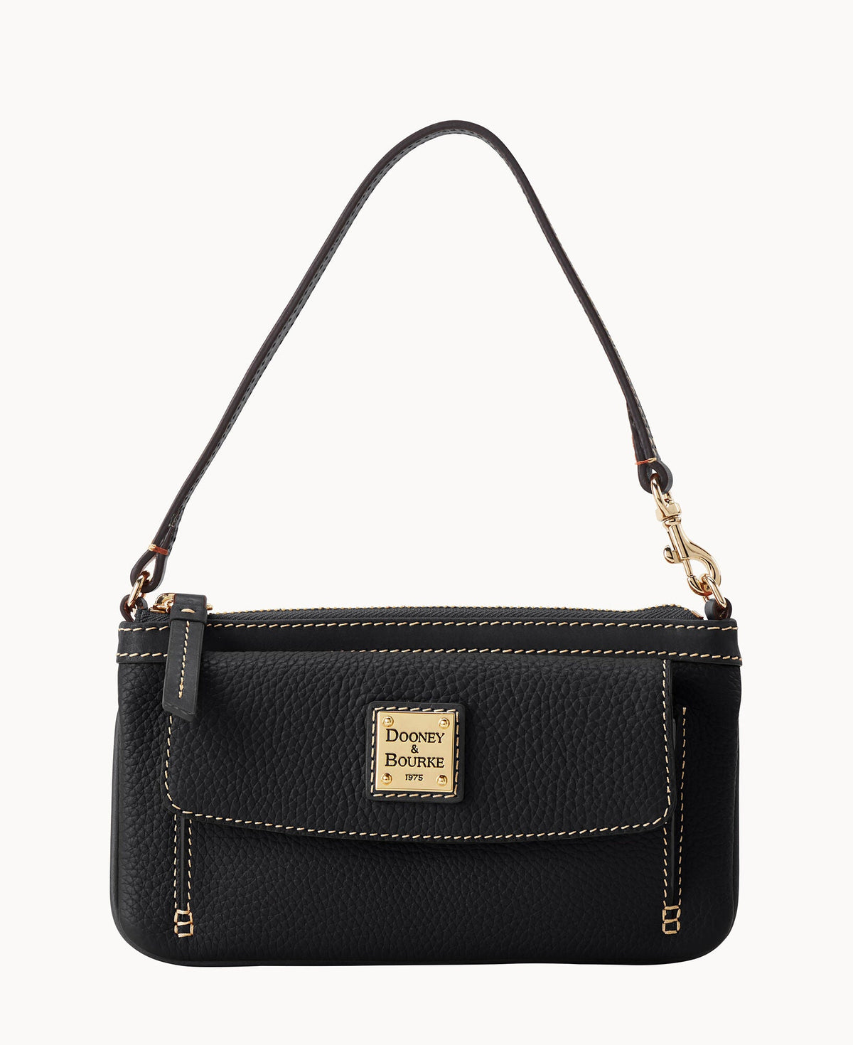 Pebble Grain Pocket Wristlet - Black Black