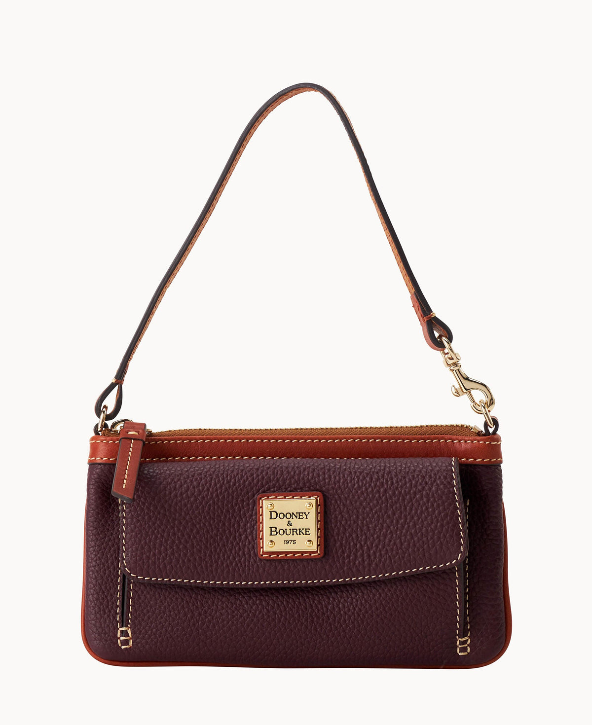 Pebble Grain Pocket Wristlet - Bordeaux