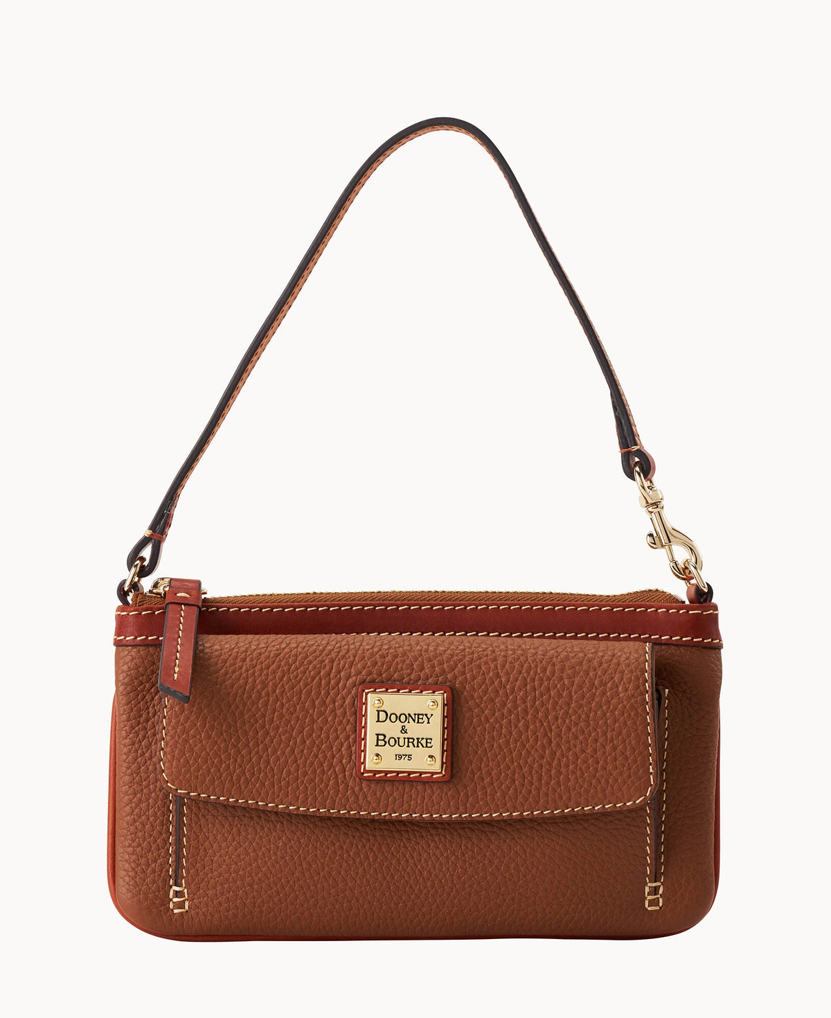 Pebble Grain Pocket Wristlet - Caramel