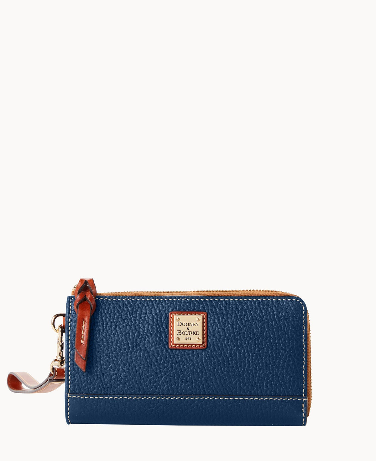 Pebble Grain Folded Zip Wristlet - Jeans