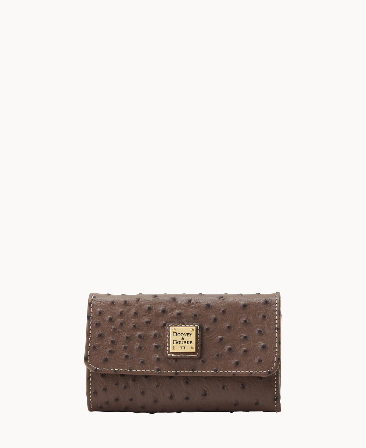 Ostrich Flap Wallet - Elephant