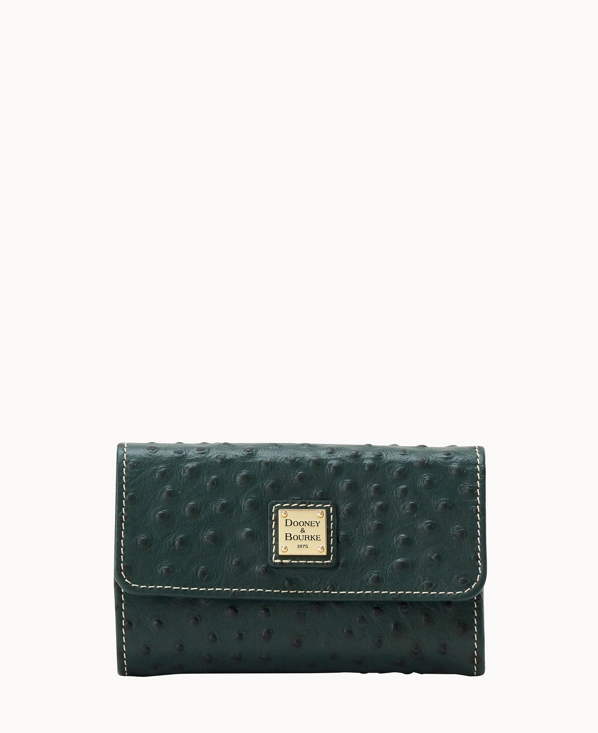 Ostrich Flap Wallet - Forest