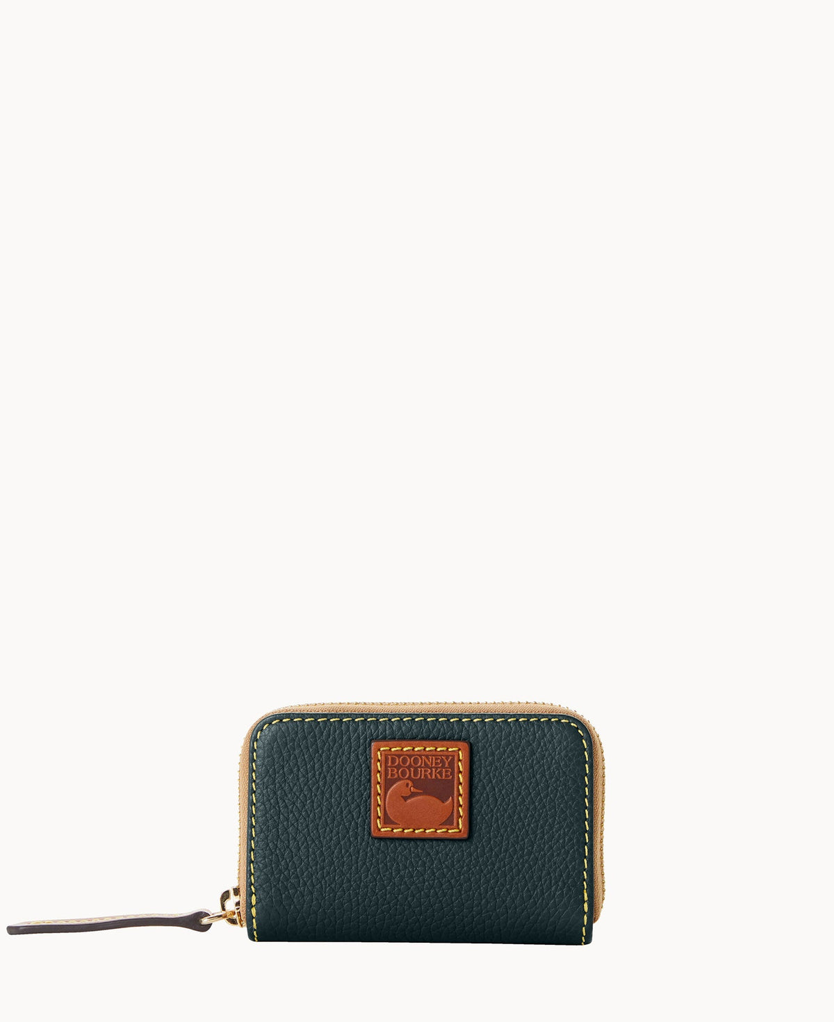 Pebble Grain Zip Around Credit Card Case - Forest