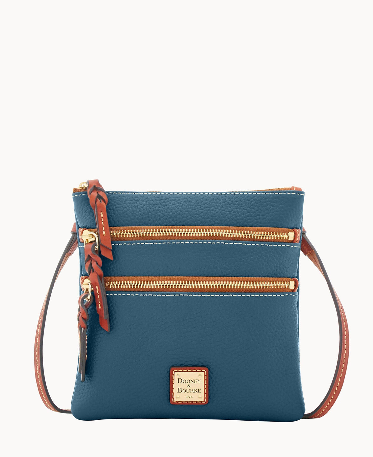 Pebble Grain North South Triple Zip - Teal