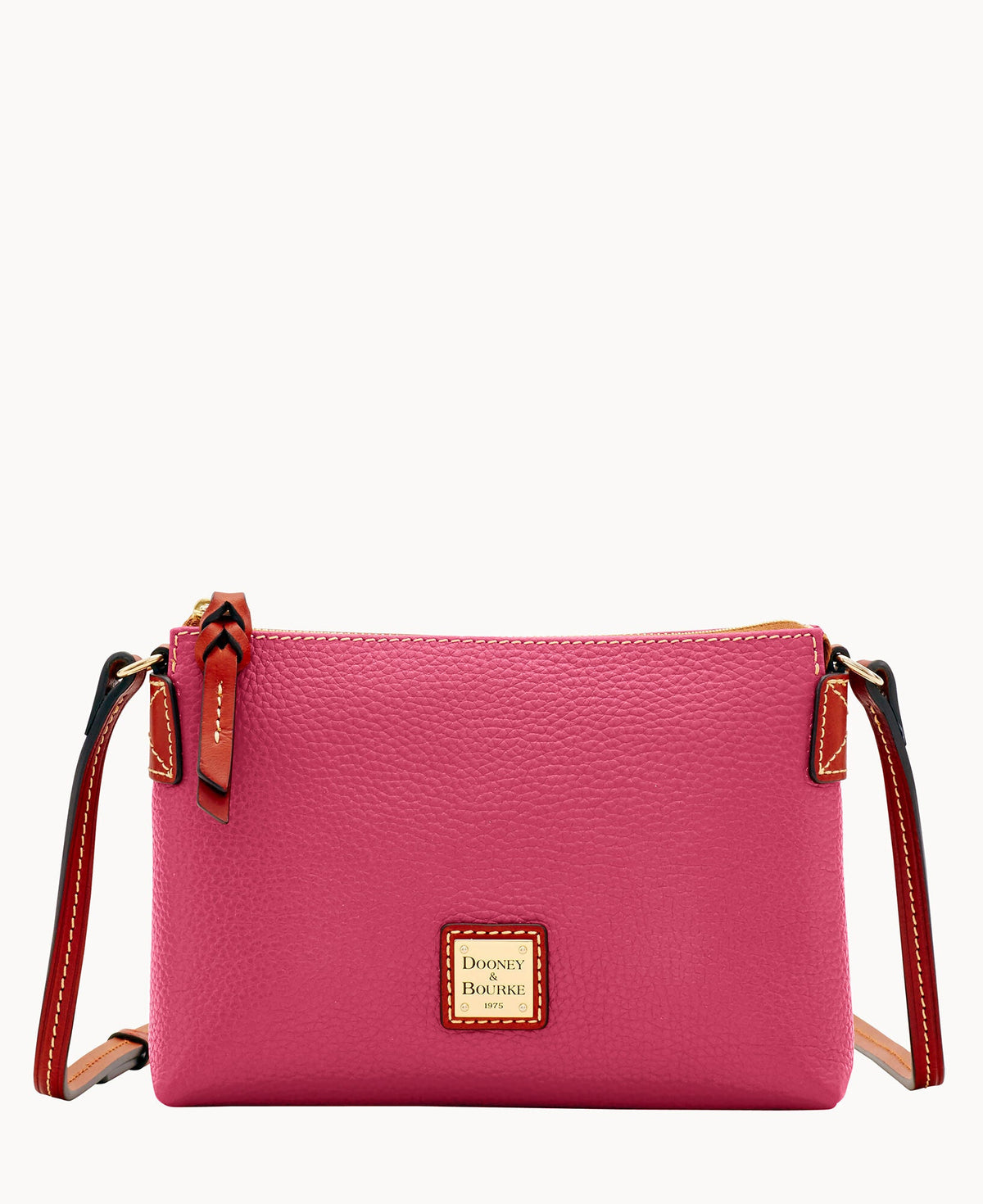 Pebble Grain Crossbody Pouchette - Hot Pink