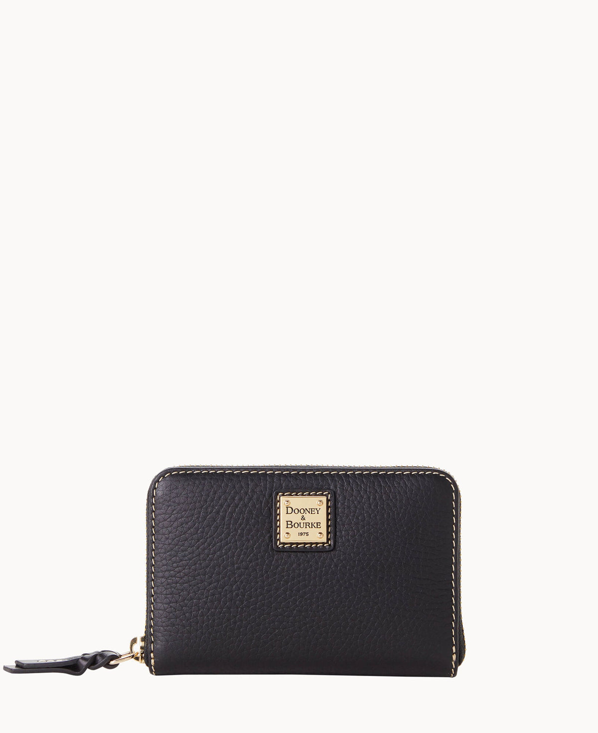 Pebble Grain Medium Zip Around Wallet - Black Black