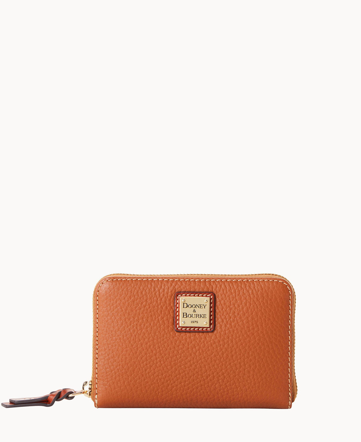 Pebble Grain Medium Zip Around Wallet - Caramel