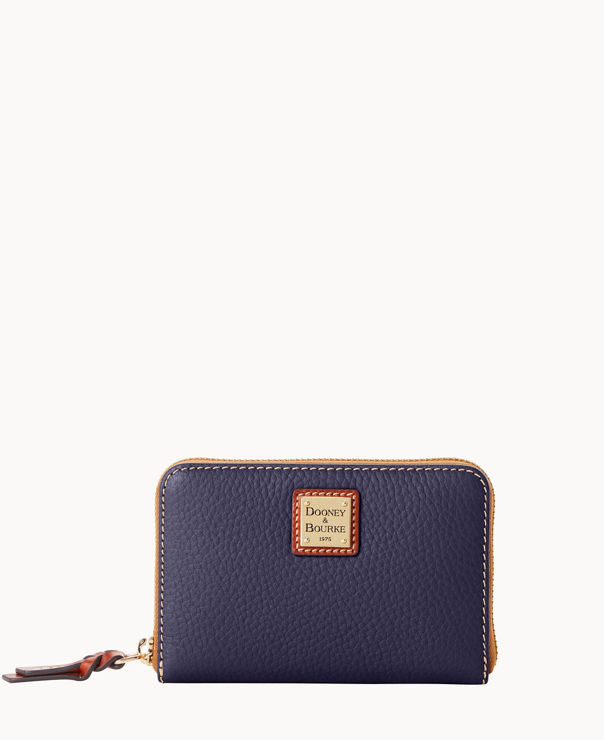 Pebble Grain Medium Zip Around Wallet - Midnight Blue