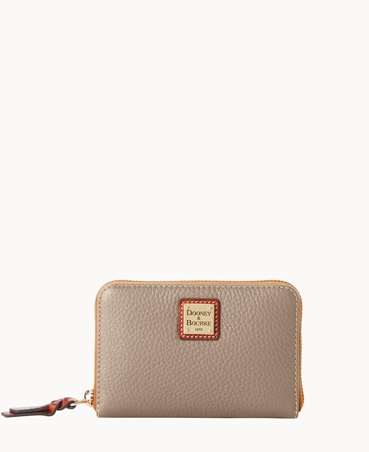 Pebble Grain Medium Zip Around Wallet - Taupe