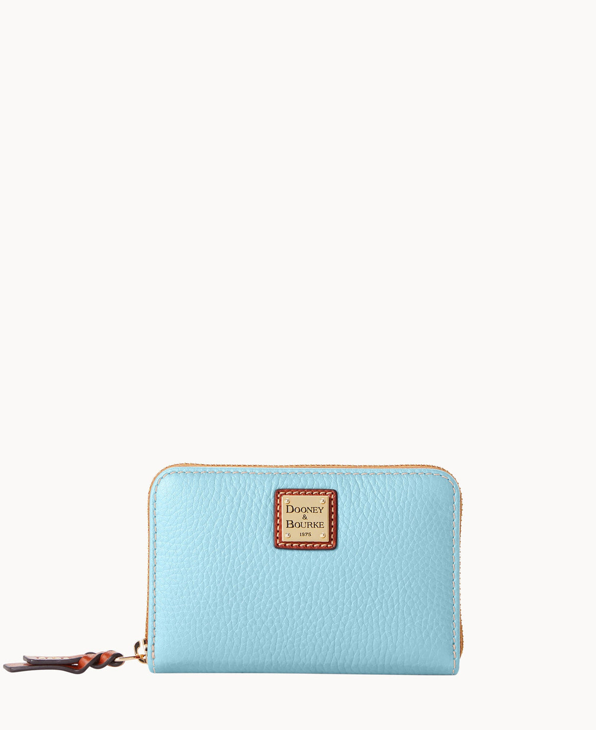 Pebble Grain Medium Zip Around Wallet - Caribbean Blue