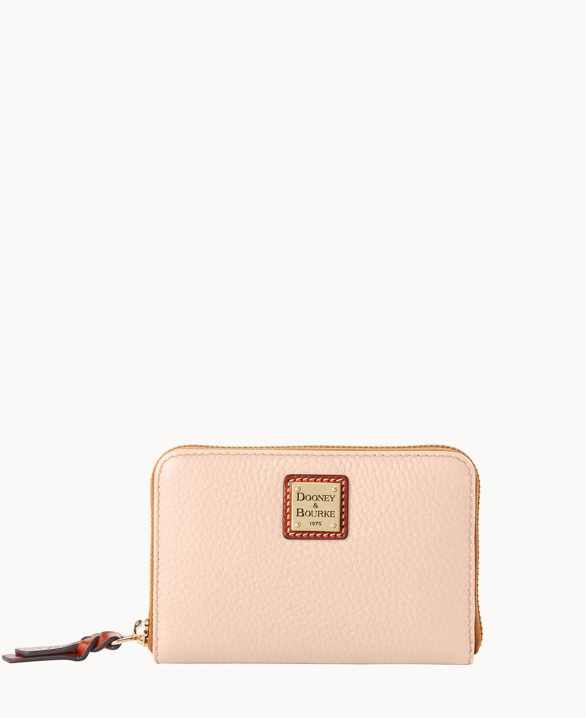 Pebble Grain Medium Zip Around Wallet - Blush