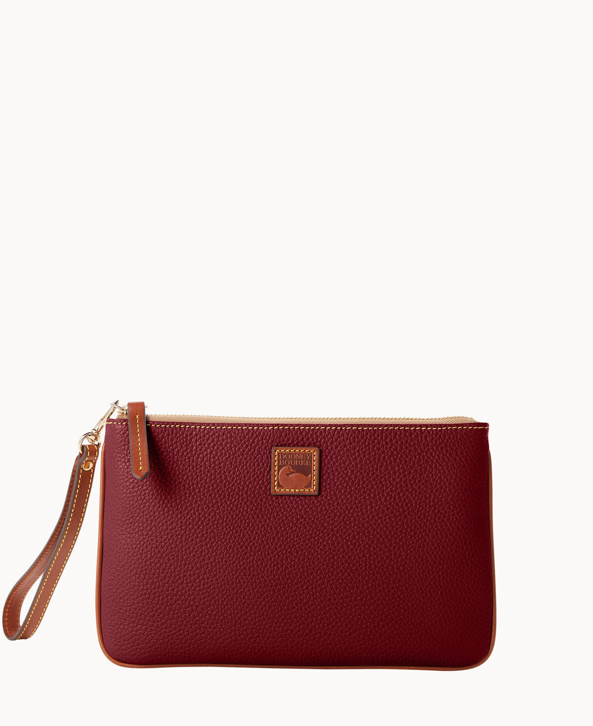 Pebble Grain Large Wristlet - Bordeaux