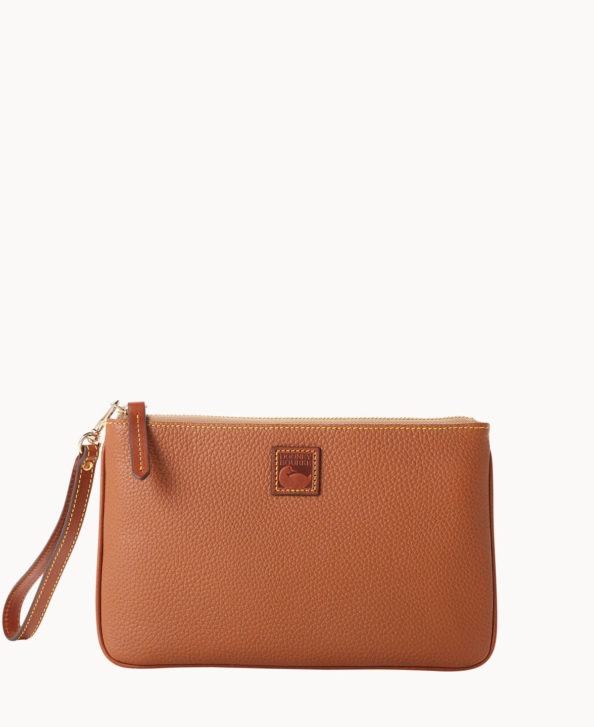 Pebble Grain Large Wristlet - Caramel