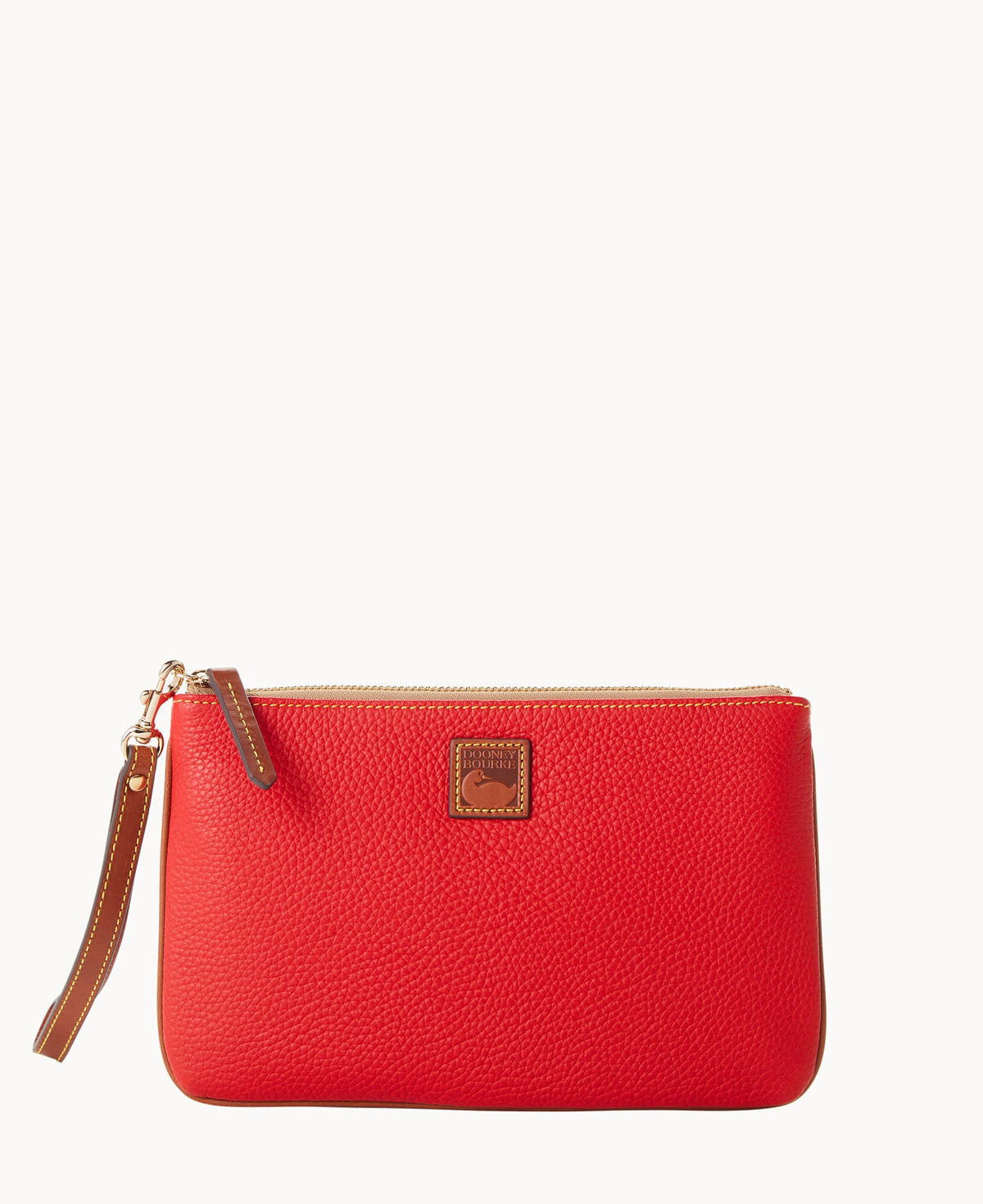 Pebble Grain Large Wristlet - Red