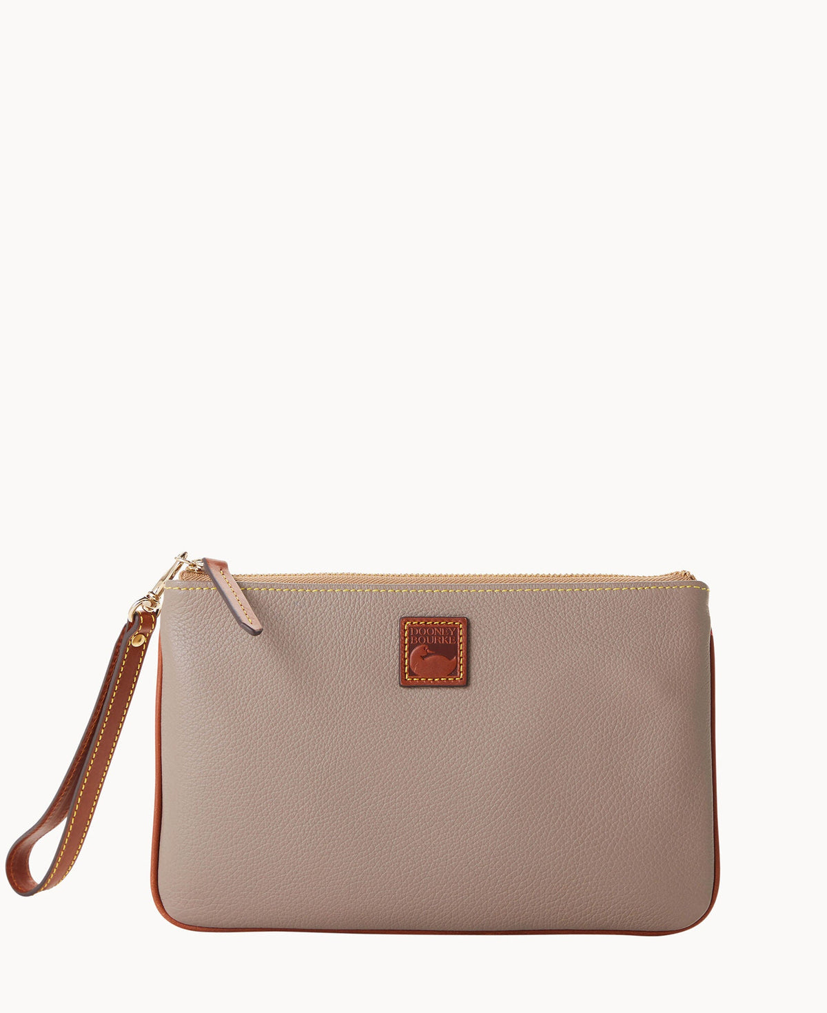 Pebble Grain Large Wristlet - Taupe