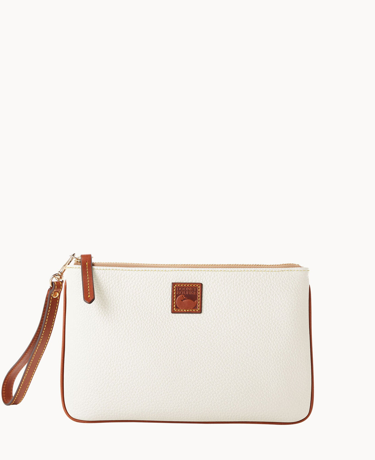 Pebble Grain Large Wristlet - White