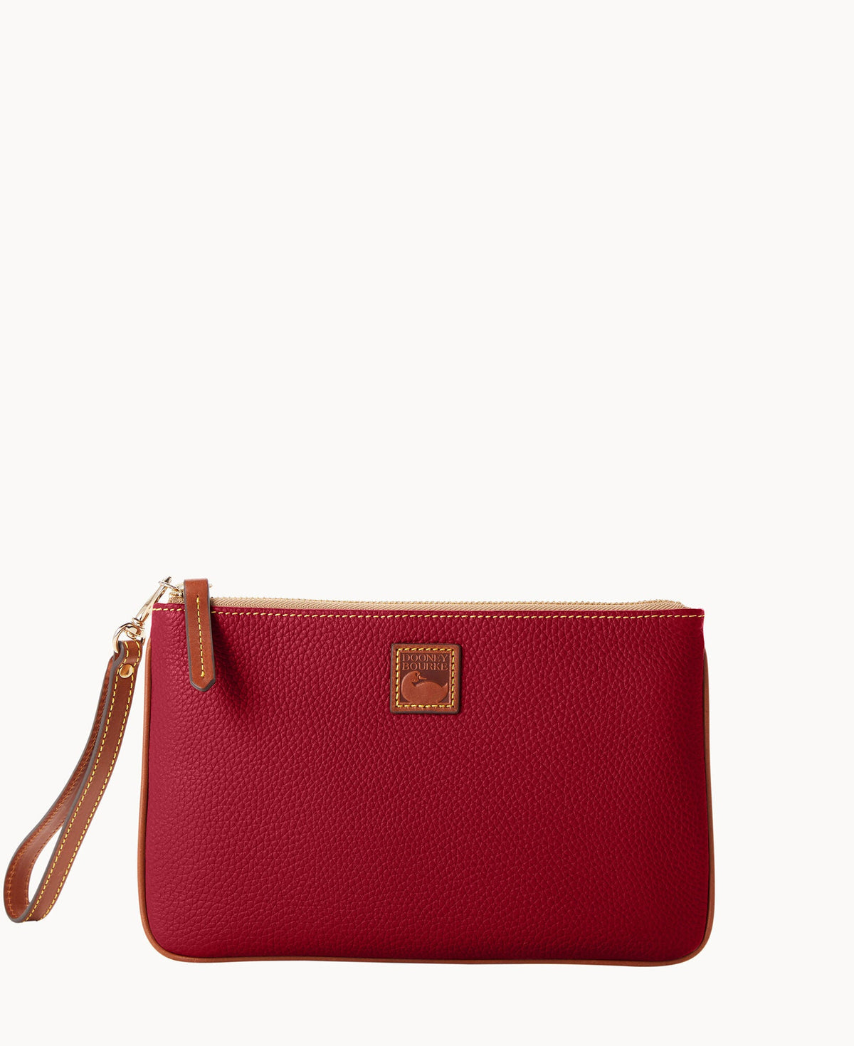 Pebble Grain Large Wristlet - Wine
