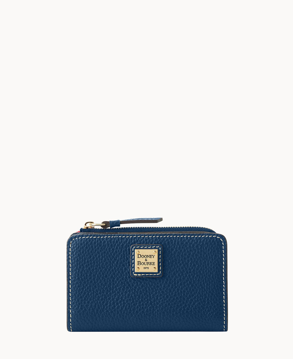 Pebble Grain Zip Credit Card Wallet 14 - Jeans