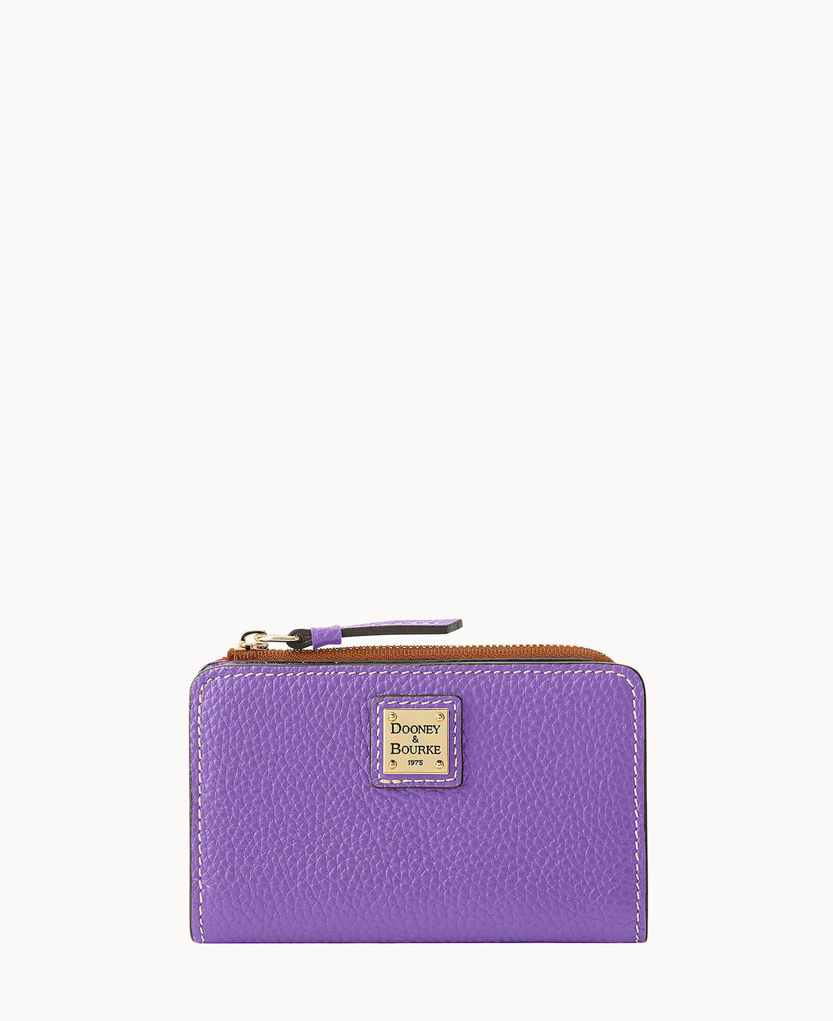 Pebble Grain Zip Credit Card Wallet 14 - Lilac