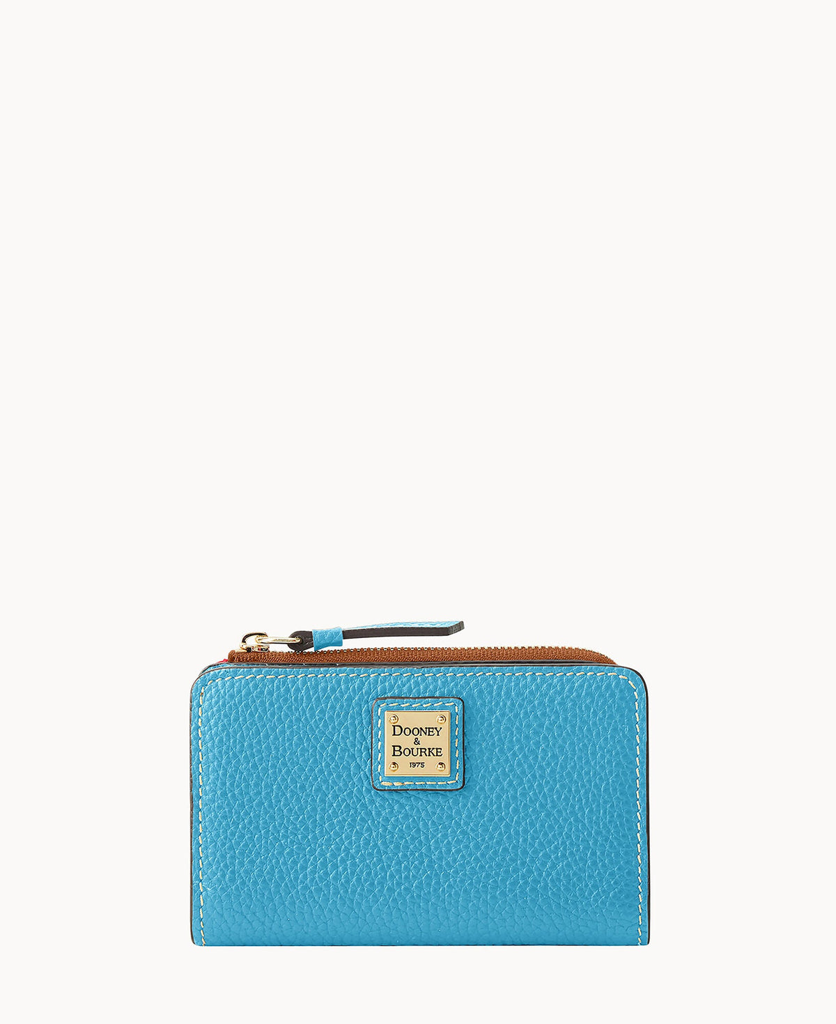 Pebble Grain Zip Credit Card Wallet 14 - Sky Blue