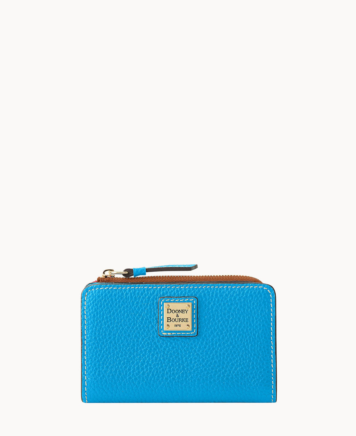 Pebble Grain Zip Credit Card Wallet 14 - Sky