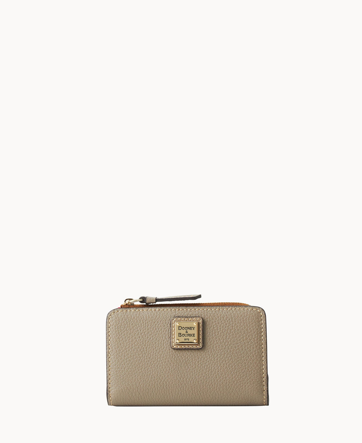 Pebble Grain Zip Credit Card Wallet 14 - Smoke