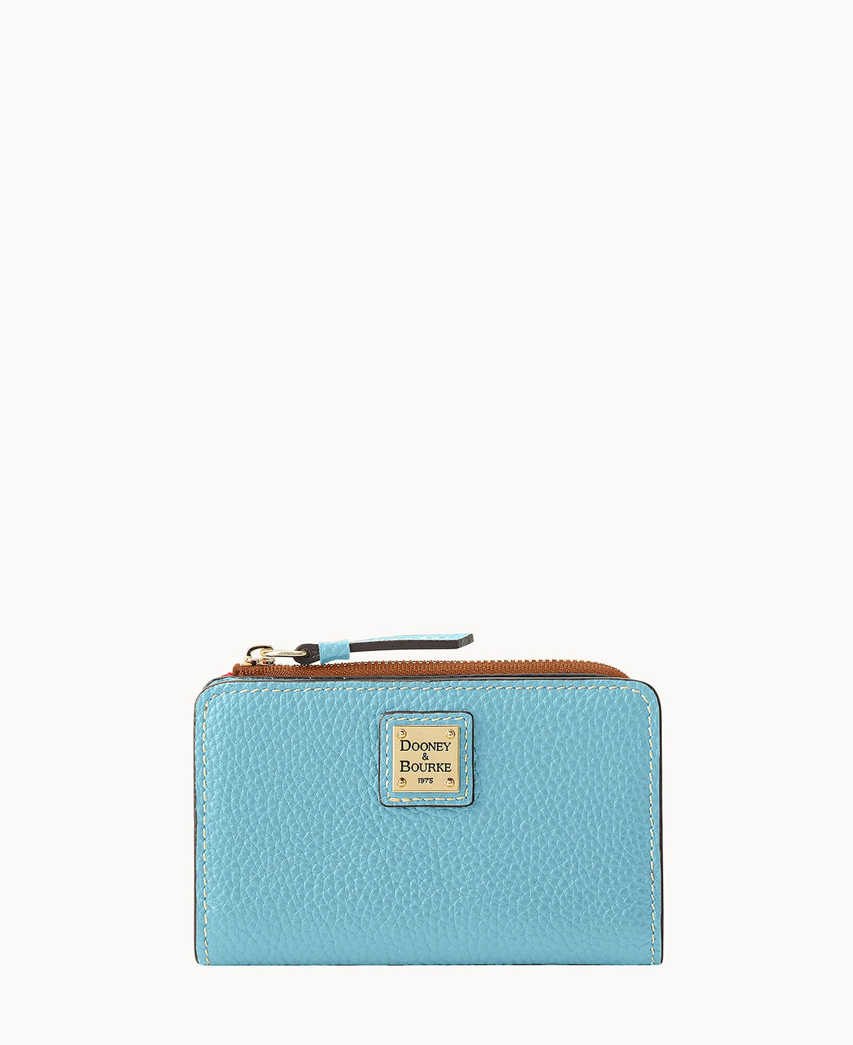 Pebble Grain Zip Credit Card Wallet 14 - Caribbean Blue