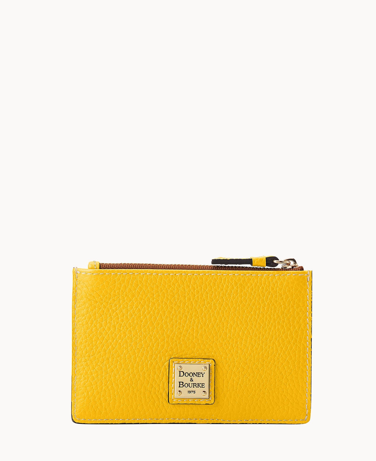 Pebble Grain Zip Credit Card Case - Sunflower