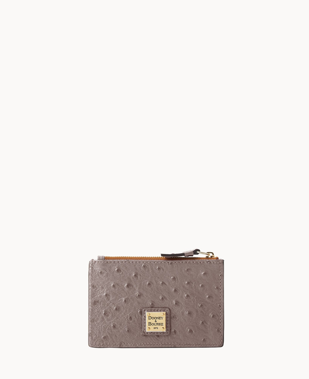 Ostrich Zip Credit Card Case - Elephant