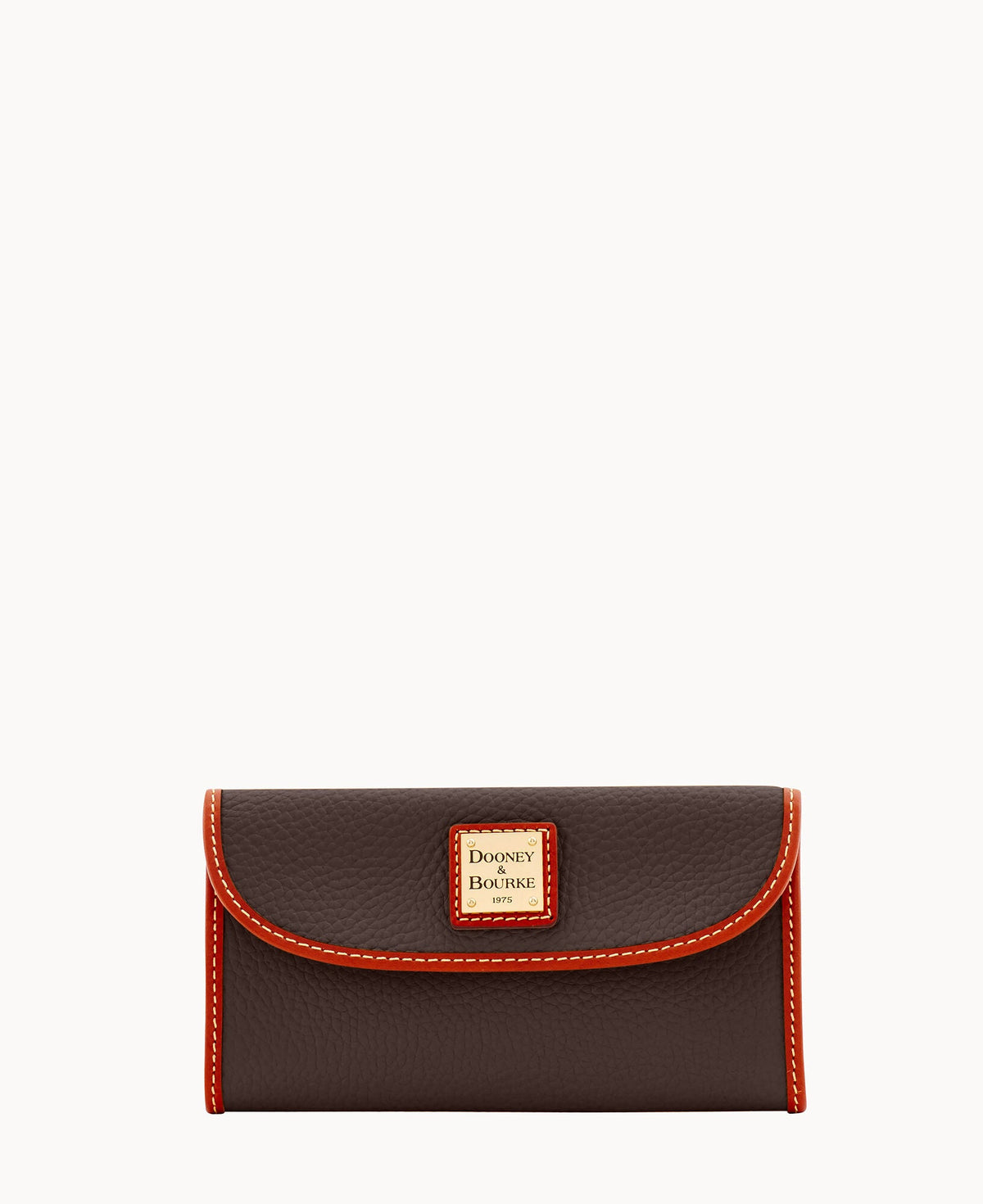 Pebble Grain Continental Clutch - Brown Tmoro