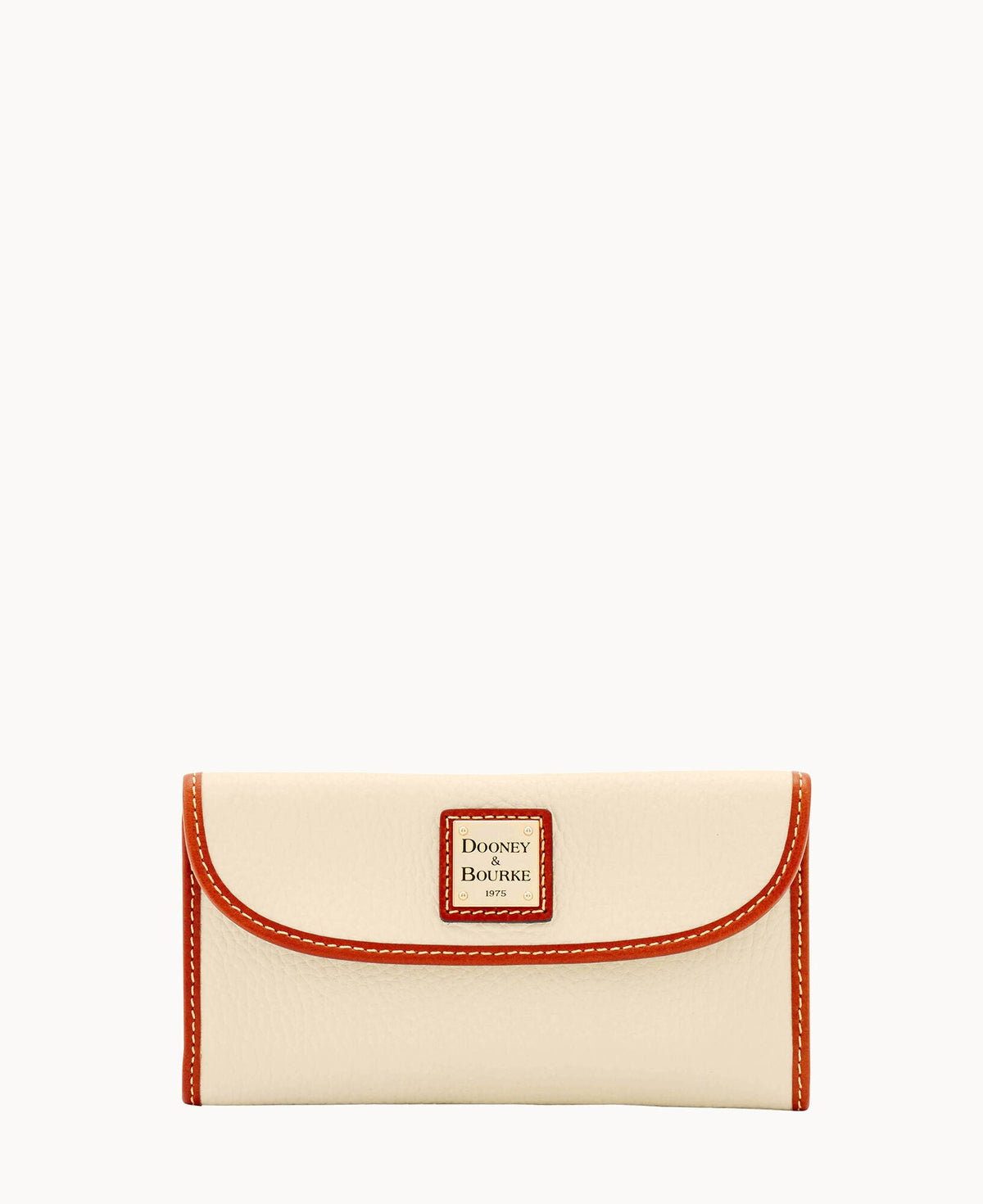 Pebble Grain Continental Clutch - Bone