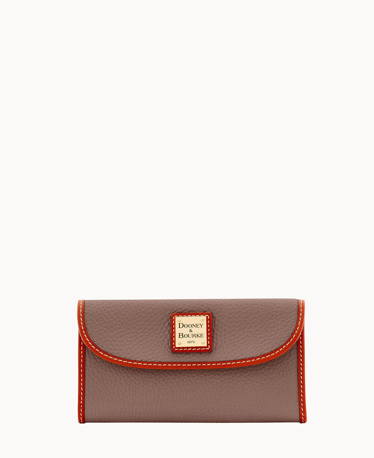 Pebble Grain Continental Clutch - Elephant