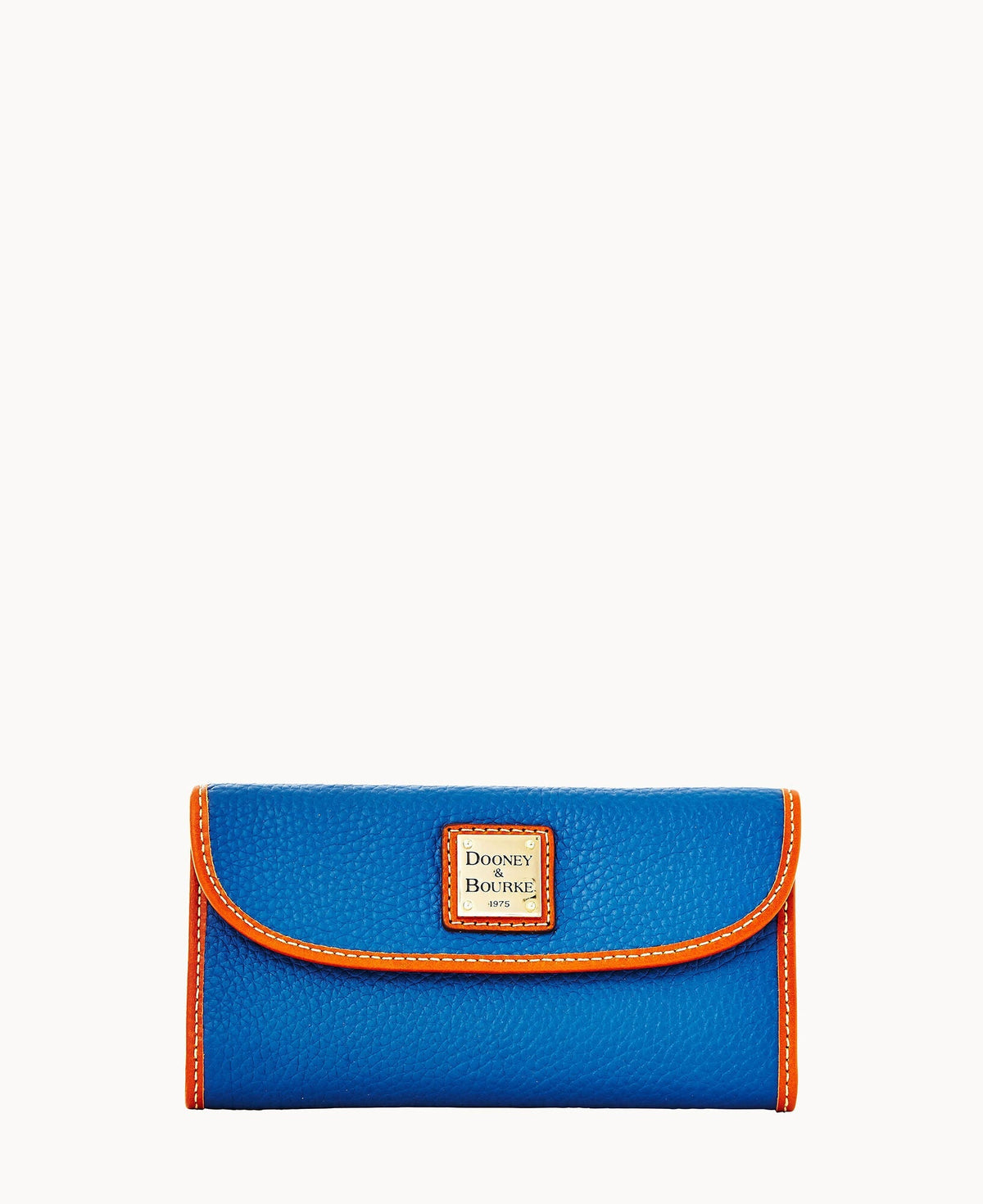 Pebble Grain Continental Clutch - Jeans