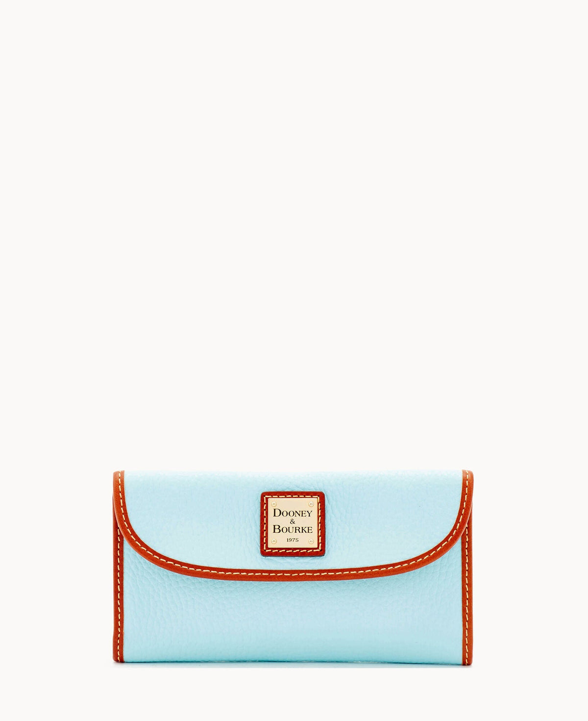 Pebble Grain Continental Clutch - Pale Blue