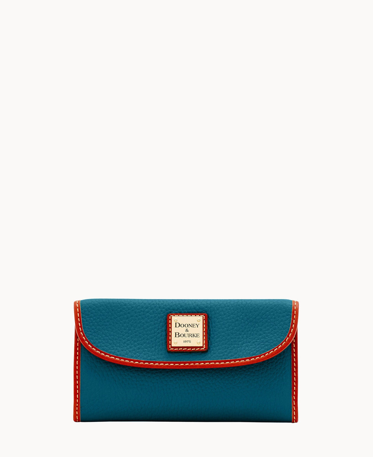 Pebble Grain Continental Clutch - Teal