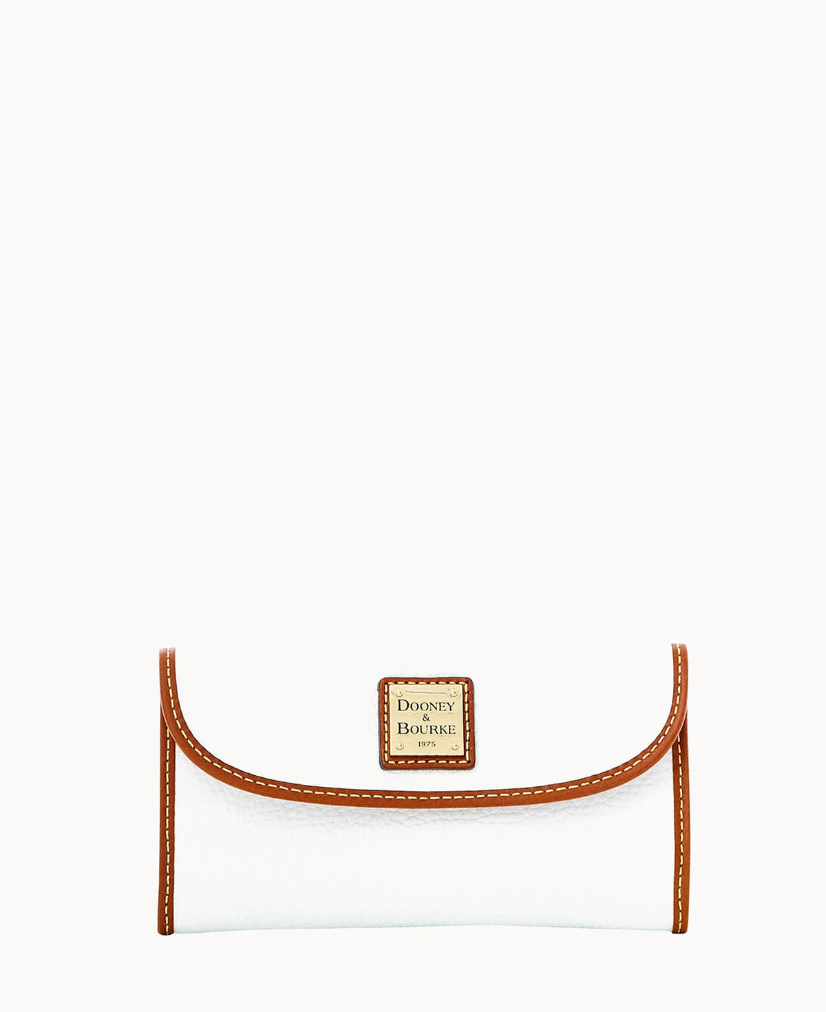 Pebble Grain Continental Clutch - White