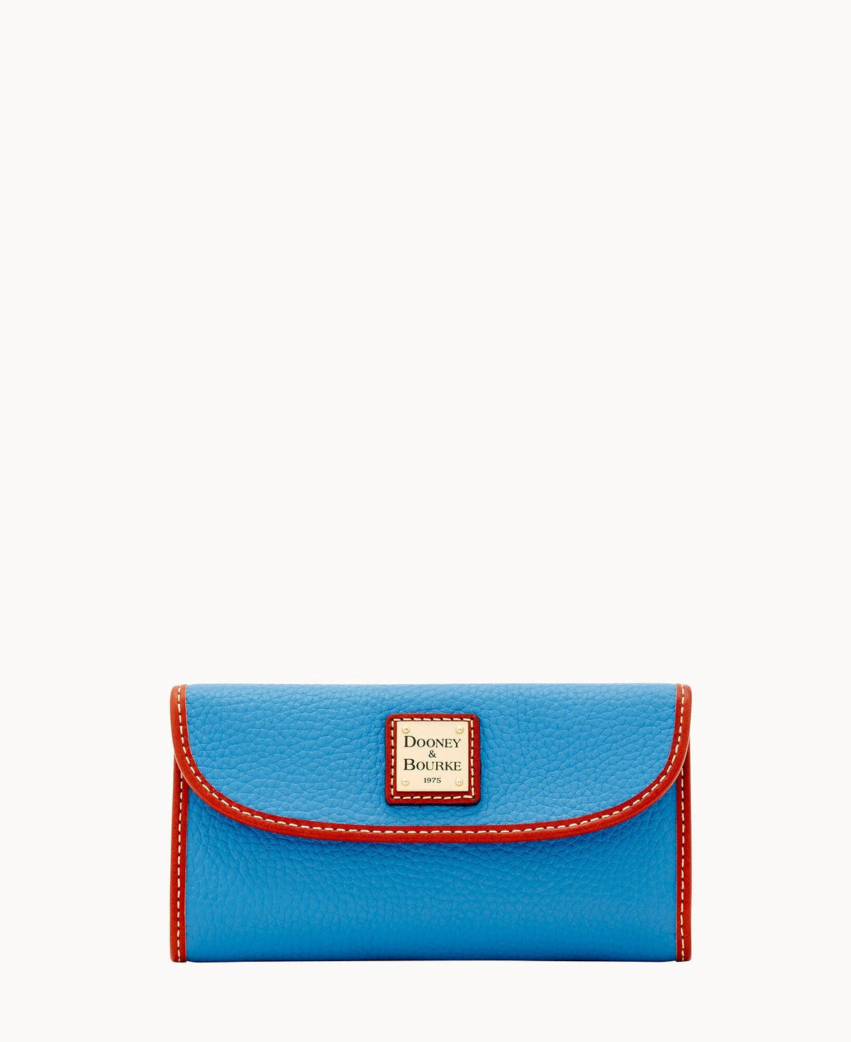Pebble Grain Continental Clutch - Azure