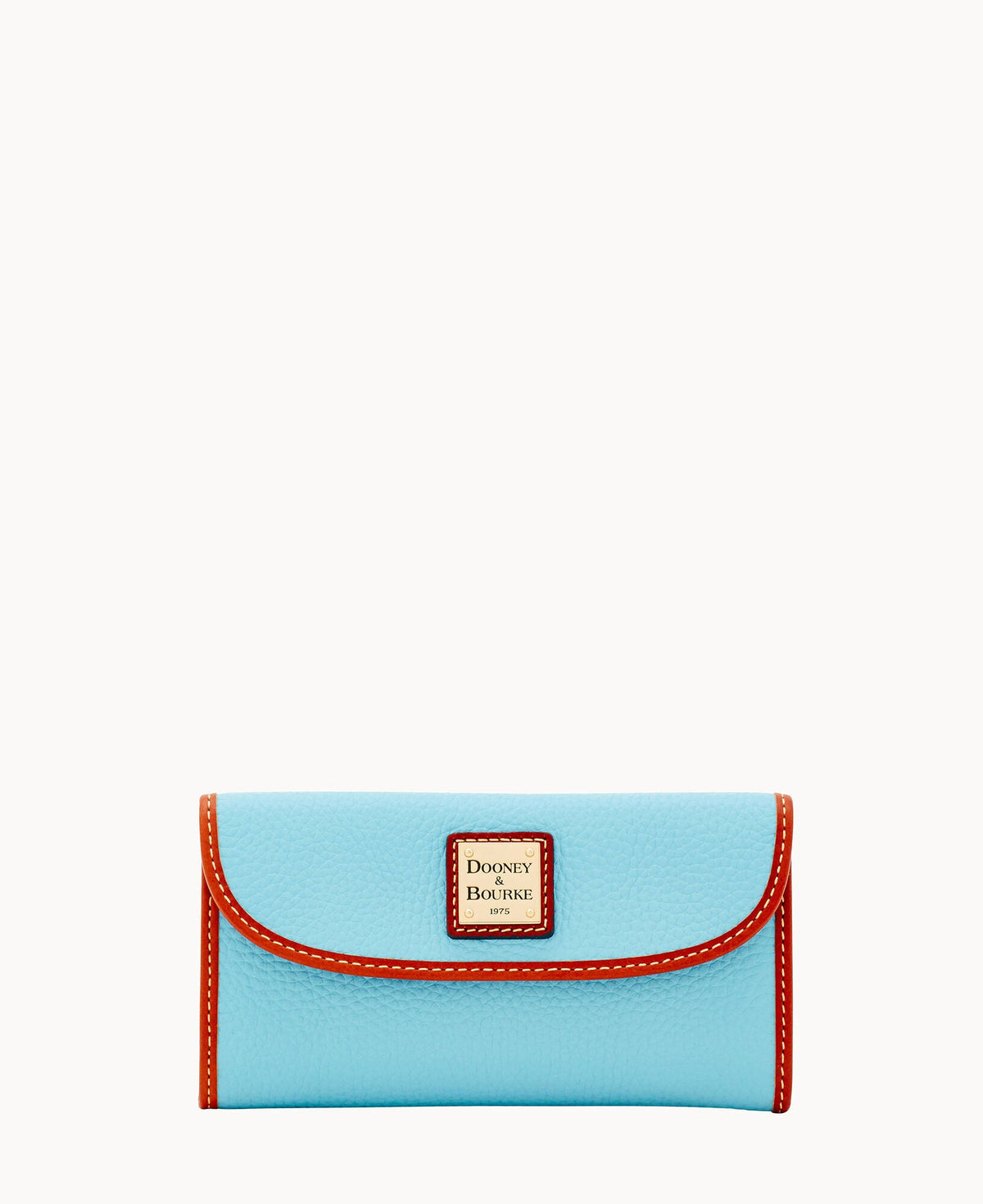 Pebble Grain Continental Clutch - Caribbean Blue