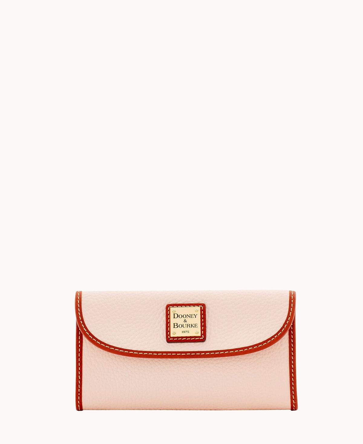 Pebble Grain Continental Clutch - Blush