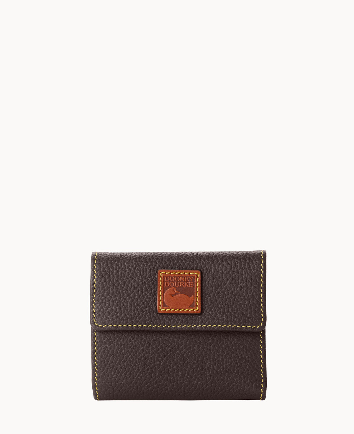Pebble Grain Small Flap Wallet - Brown Tmoro