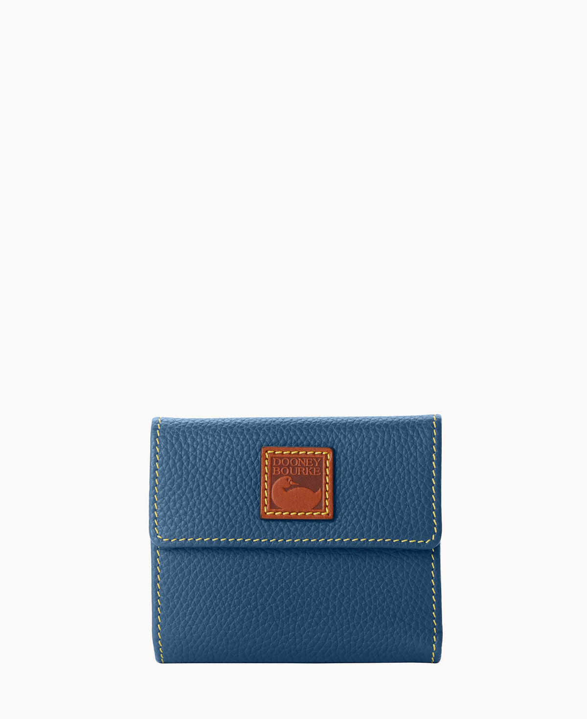 Pebble Grain Small Flap Wallet - Jeans