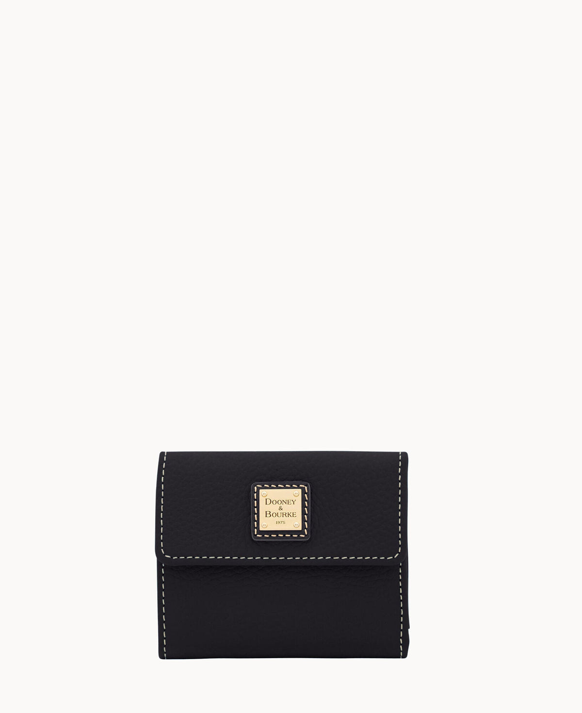 Pebble Grain Small Flap Wallet - Black Black